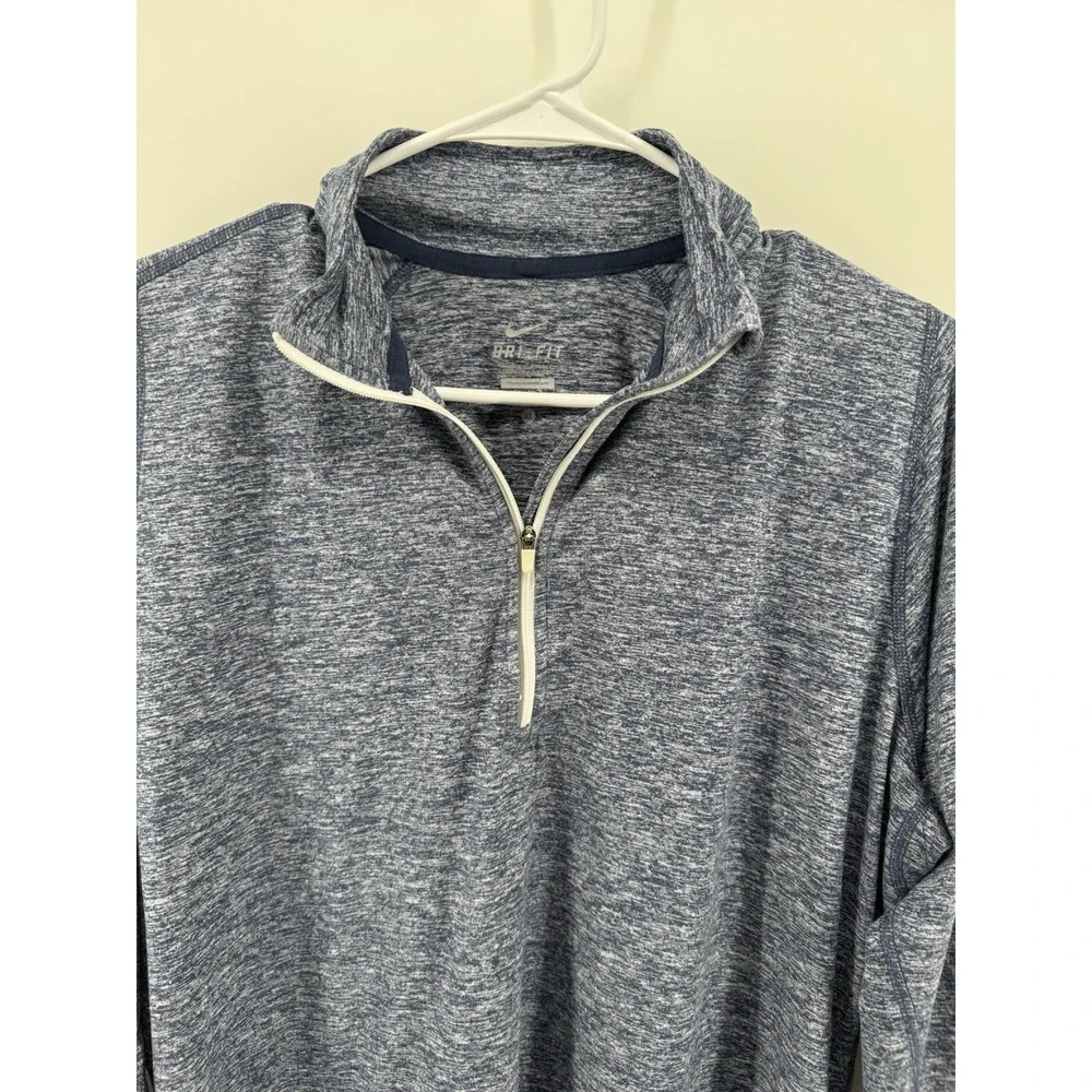 Nike Pullover Women's XL Heathered Blue 1/4 Zip Dri Fit Mock Neck‎